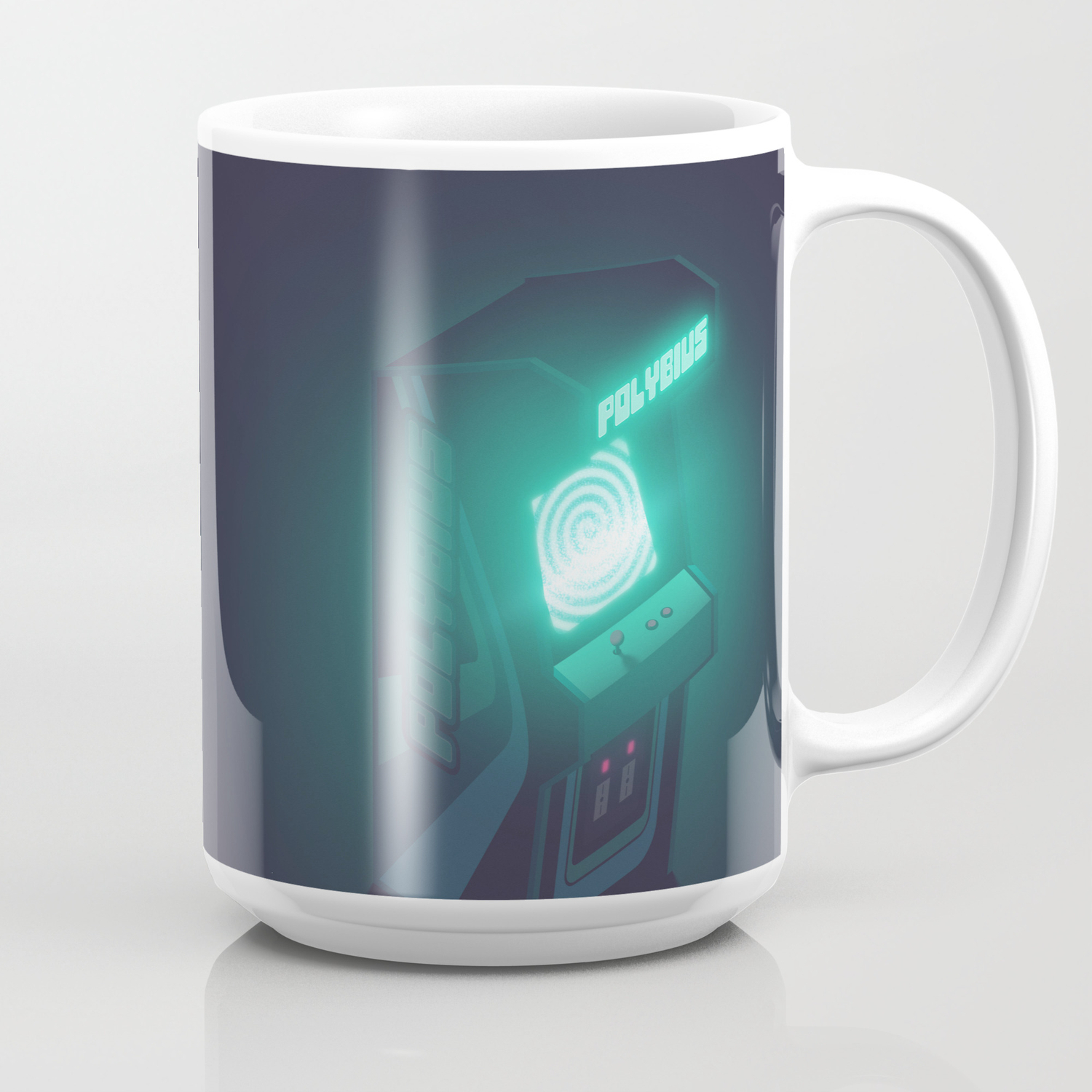 Polybius Arcade Game Machine Cabinet Isometric Black Coffee Mug