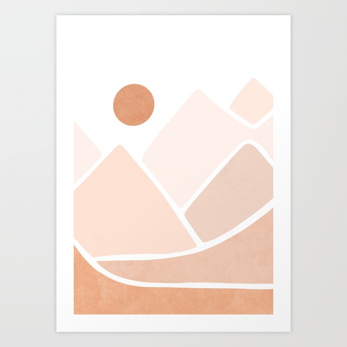 Neutral mountain peaks Art Print