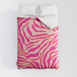 Zebra Print Pink And Orange Zebra Stripes Wild Animal Print Preppy Decor Modern Zebra Pattern Comforter