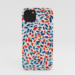 Watercolor Leaves in Red Blue iPhone Case