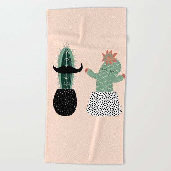 Mr. and Mrs Succulent Beach Towel