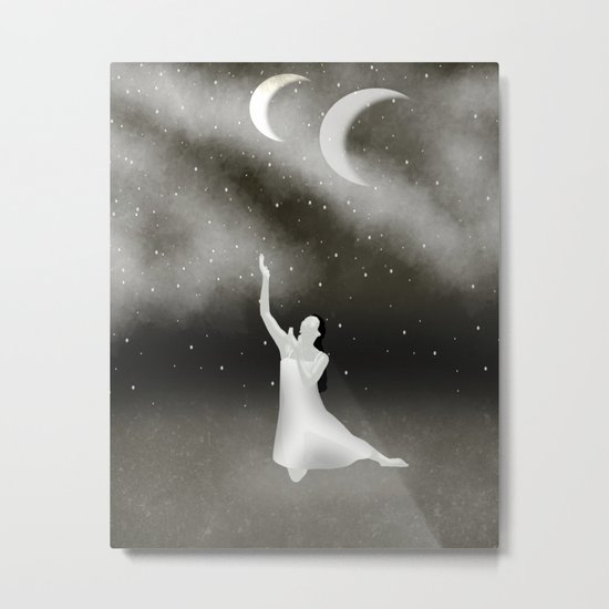 Worshipping the Moon Metal Print