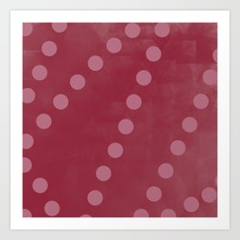 Modern Dots Abstract Pattern Red Painting Lines  Art Print