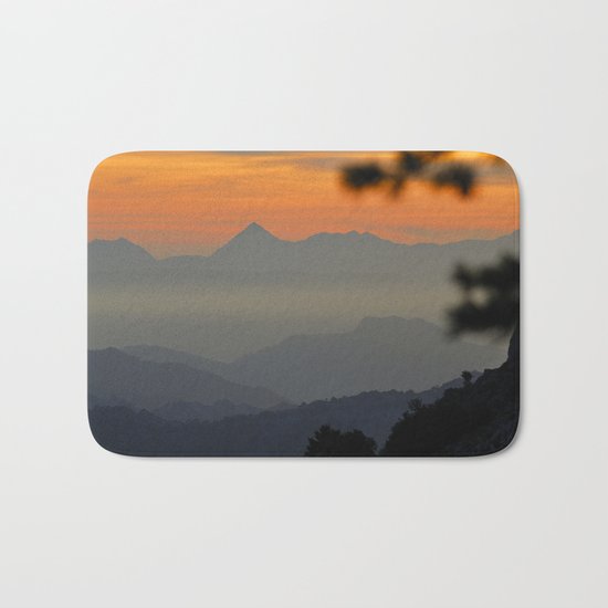 "Sunset at the mountains II" Bath Mat