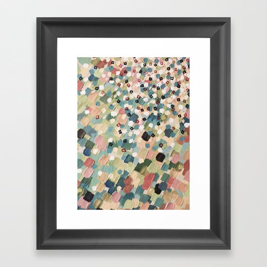 SWEPT AWAY 4 - Lovely Shabby Chic Soft Pink Ocean Waves Mermaid Splash Abstract Acrylic Painting Framed Art Print