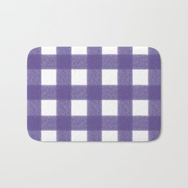 Purple Gingham Large Pattern Bath Mat | Painting, Country, Purple, Roxo, Gingham, Royal, Pattern, Ink, Checkered, Digital 