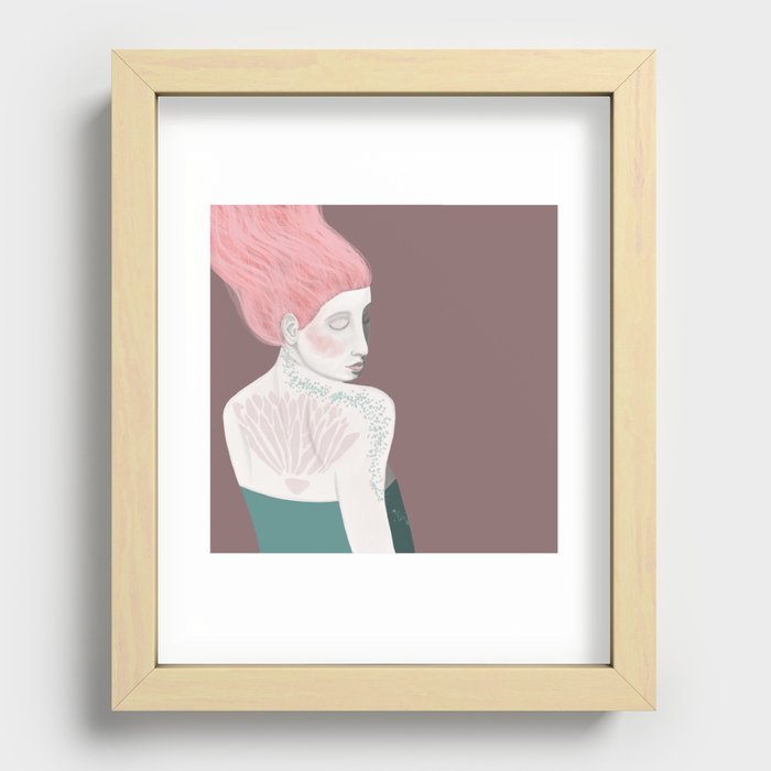 Redhead On Fire Recessed Framed Print