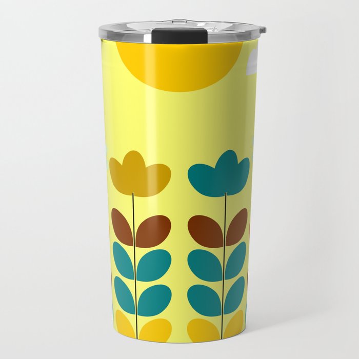 Flowers with bees Travel Mug