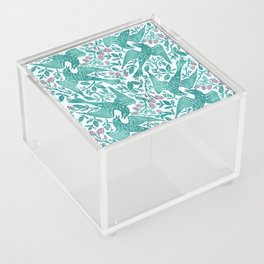 Robins and Raspberries - Blue Green Acrylic Box