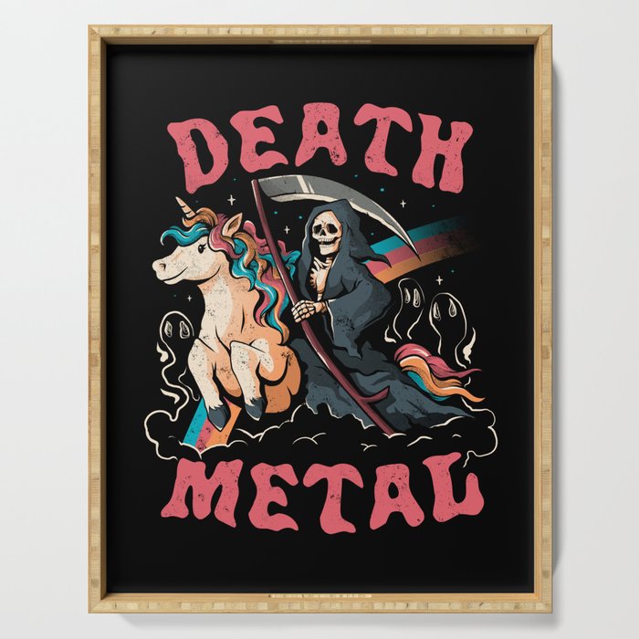 Death Metal - Cute Evil Skull Unicorn Gift Serving Tray
