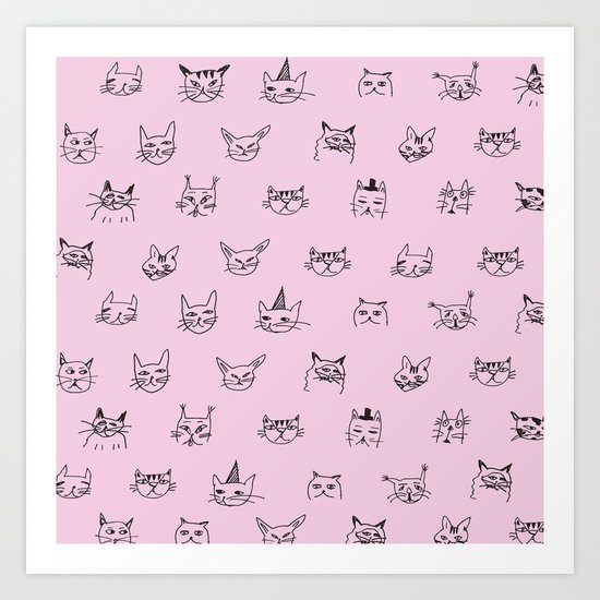 Crazy Cats! Art Print