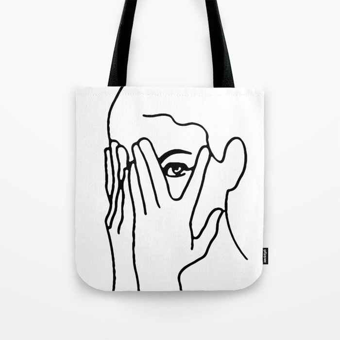 Shy Woman Tote Bag