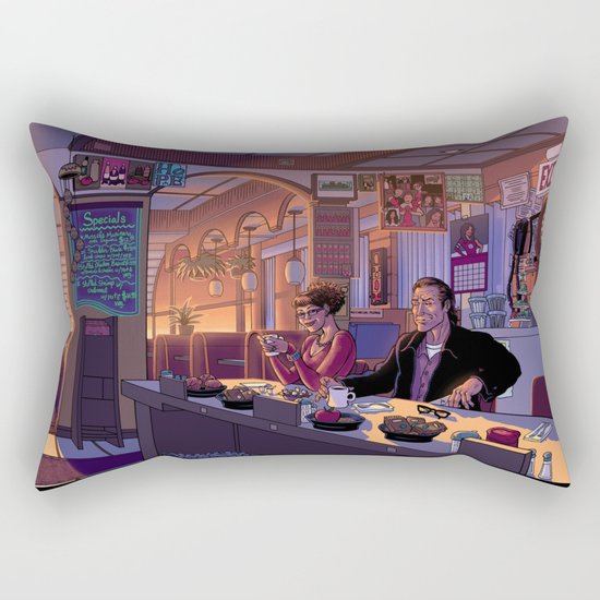 Diner Scene Rectangular Pillow
