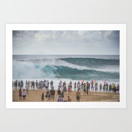 Massive wave at Banzai Pipeline, Northshore Oahu, Hawaii Art Print