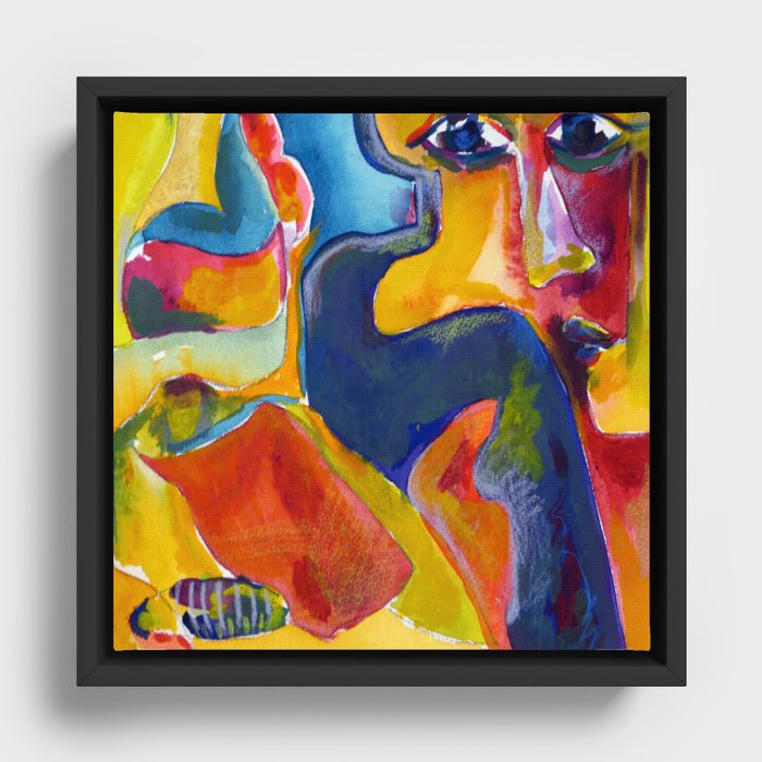 Abstract Face Framed Canvas