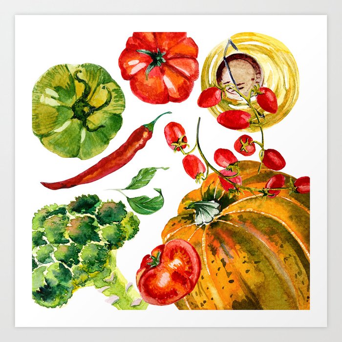 Vegetable Mix Art Print By Liliyakovalenko Society6