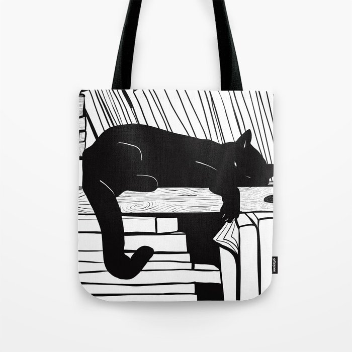 Art Studio - Cat Tote - Black and White Illustrated Cats Shopper - Natural  Pet Pantry