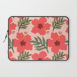 Tropical Hibiscus and Leaves  Laptop Sleeve