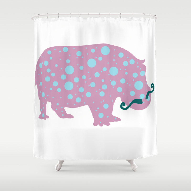 Hipster Hippo Shower Curtain By Manitarka Society6