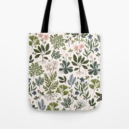 Herbarium ~ vintage inspired botanical art print ~ white Tote Bag