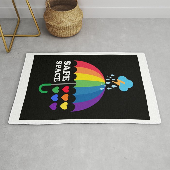 Safe Space LGBT Rainbow Flag Rug