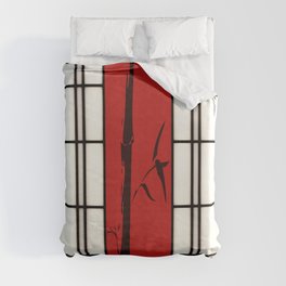 Shoji with bamboo ink painting Duvet Cover