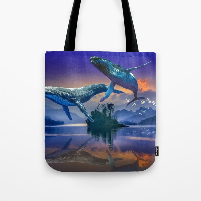 Spirit Whales Dancing Tote Bag