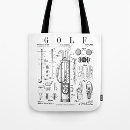 Golf Club Golfer Old Vintage Patent Drawing Print Tote Bag