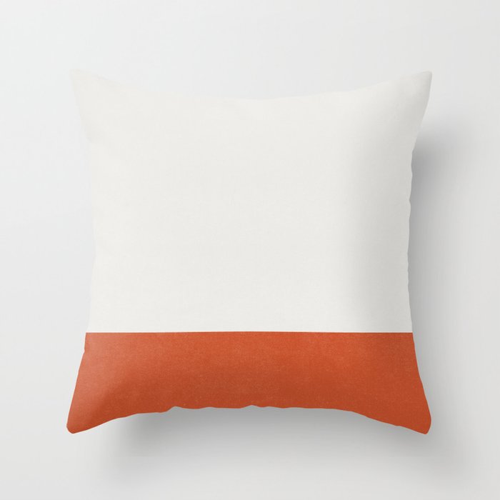 Burnt Orange Color Block Throw Pillow 