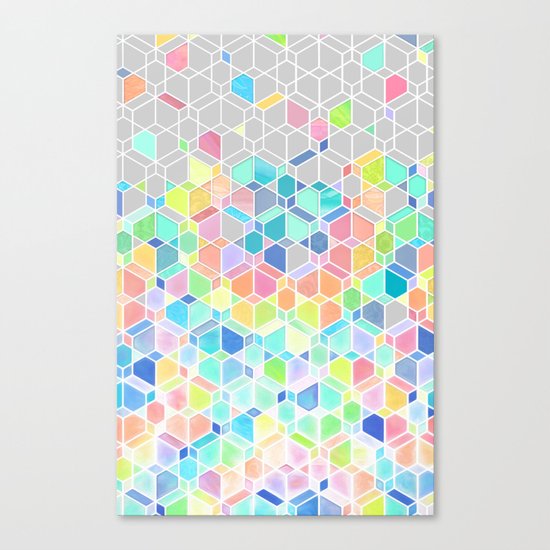 Rainbow Cubes & Diamonds Canvas Print
