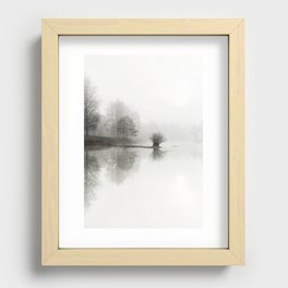 Foggy lake in the forest | forest in the Netherlands, nature photography | Landscape art print Recessed Framed Print
