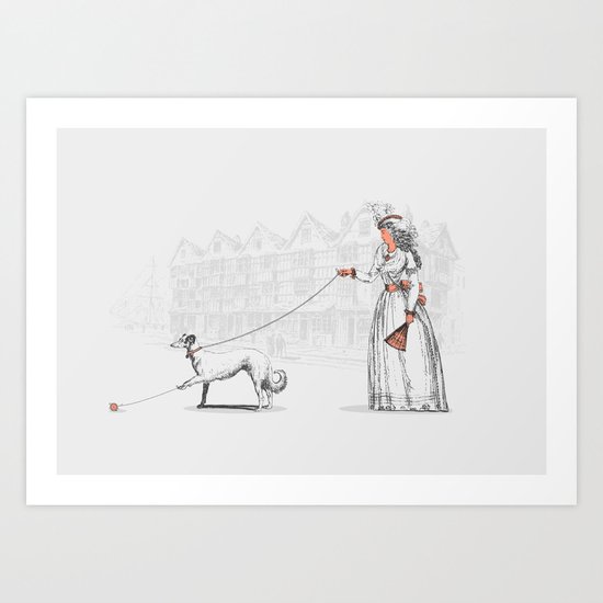 Walking The Dog Art Print