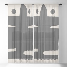 Together - Abstract Minimalism Sheer Curtain