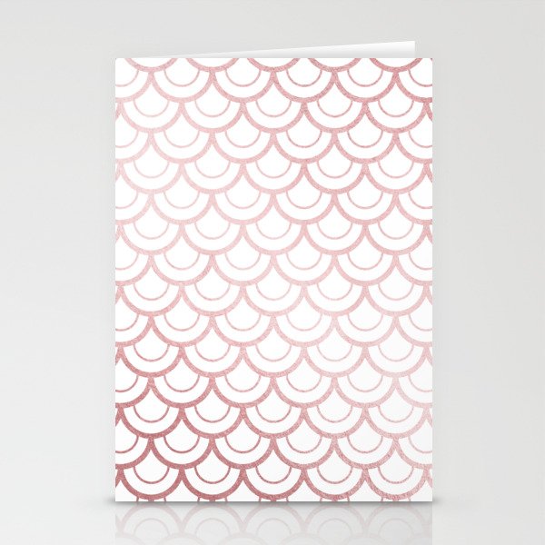 Simply Mermaid Scales in Rose Gold Sunset Stationery Cards