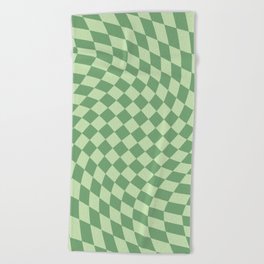Forest Green Check Beach Towel