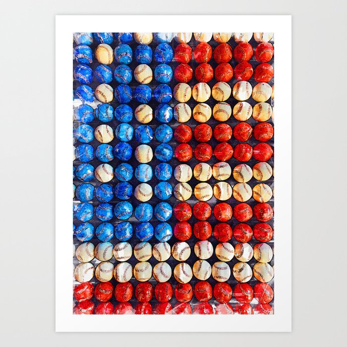 Baseball American Flag - For Baseball Lovers Art Print
