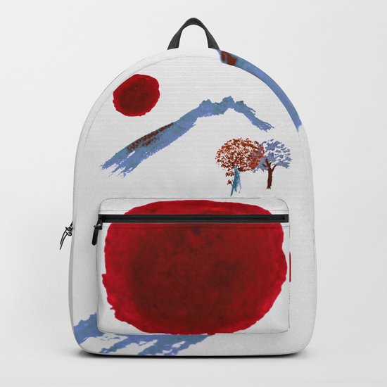 Mountain trees watercolor Backpack