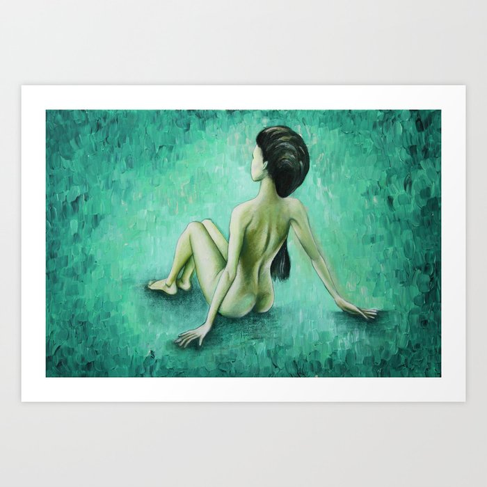 Green Curves / Nude Woman Series Art Print