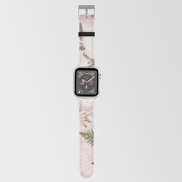 Blush And White Vintage Botanical Spring Flowers And Forest Garden Apple Watch Band