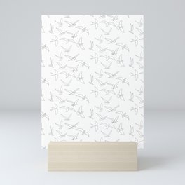 flock - linear birds pattern Mini Art Print