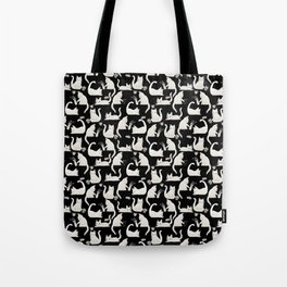 Bad Cats Knocking Things Over, Black & White Tote Bag