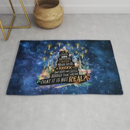 Of course Rug | Sky, Castle, Albusdumbledore, Typography, Quotes, Night, Bookish, Stars, Curated, Wizard 