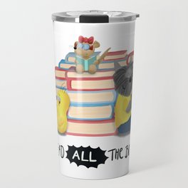 Read ALL the Books! Cute Scottie Dog Budgie Gerbil Art Travel Mug