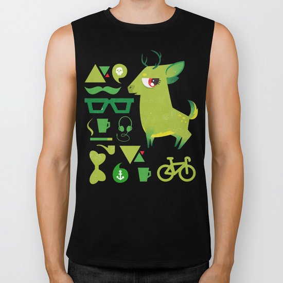 Hipsdeer (green) Biker Tank