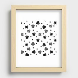 Black and White Daisy Pattern Recessed Framed Print