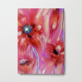 Persephone's Excursions Metal Print | Acrylic, Persephone, Redpattern, Throwpillow, Abstractpoppies, Poppypattern, Digitalacrylic, Red, Coral, Painting 