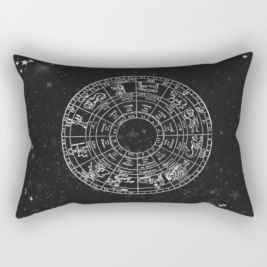 Black and White Vintage Star Map Rectangular Pillow