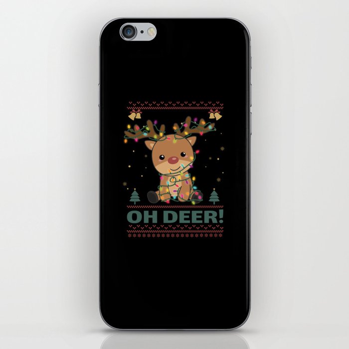 Oh Deer Funny Reindeer Deer Pun christmas iPhone Skin