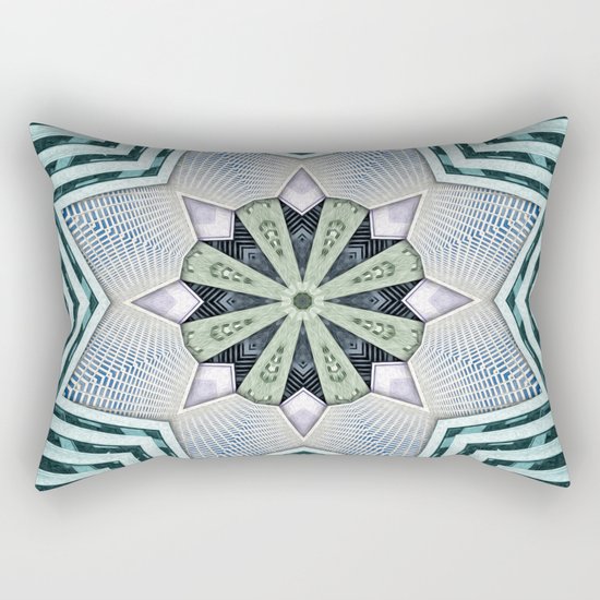 Symmetry In Turquoise Rectangular Pillow