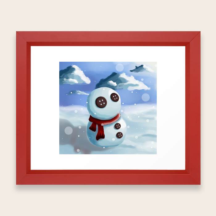Chibi Snowman In Winter Scene Framed Art Print By Schobook Society6 It's september and autumn is rightr around the corner so i'm offering these ych mini chibi dioramas! society6